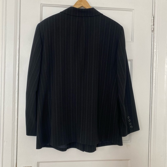 Emanuel Ungaro black pinstripe wool oversized blazer - Picture 4 of 11
